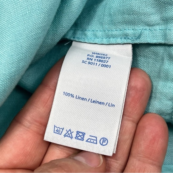 Boden Aqua Blue Linen Sun Dress - Picture 5 of 7